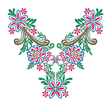 çiçek boyun süsleme nakış