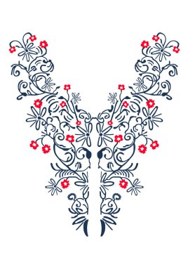 çiçek boyun süsleme nakış