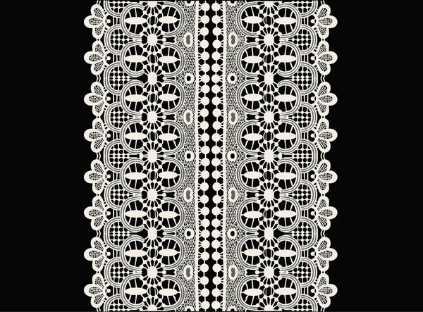 Broderie de cou en dentelle florale — Image vectorielle