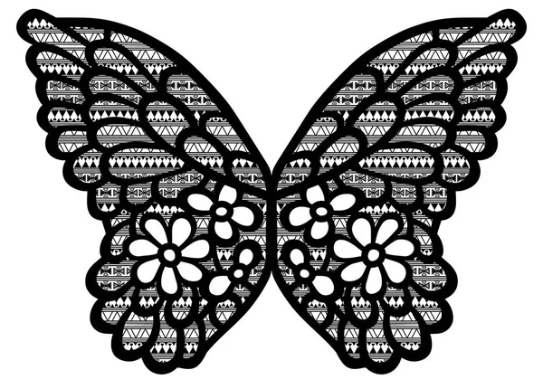 Encaje mariposa ornamento patrón — Vector de stock