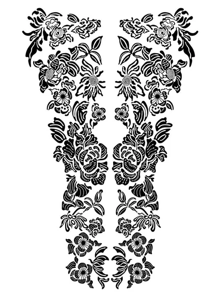 Broderie ornement floral cou — Image vectorielle