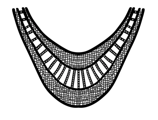 Collar ornamento bordado diseño — Vector de stock