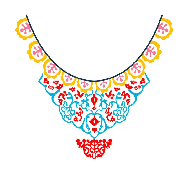 Дизайн вышивки украшения ожерелья — стоковый вектор