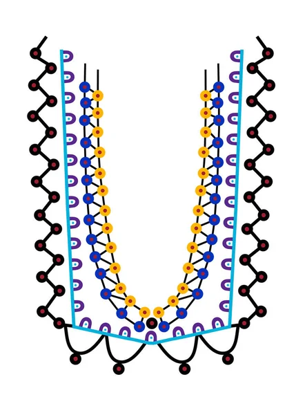 Neck ornament embroidery design — Stock Vector