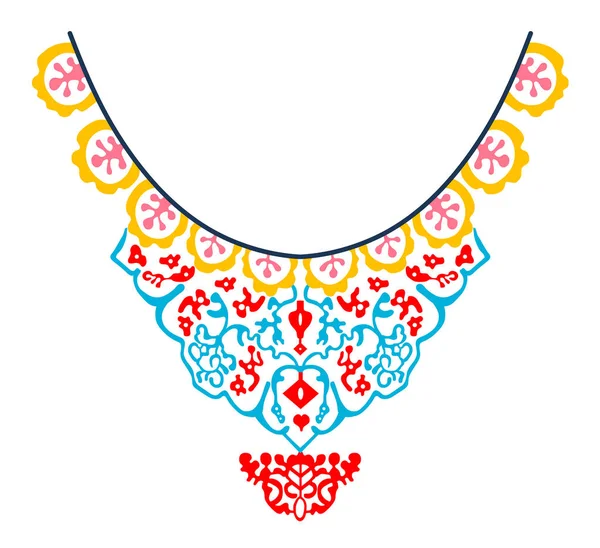 ネックレスの飾り刺繍デザイン — ストックベクタ