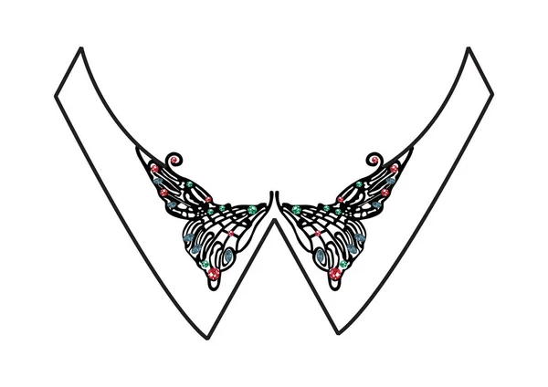 Adorno del cuello en forma de mariposa — Archivo Imágenes Vectoriales