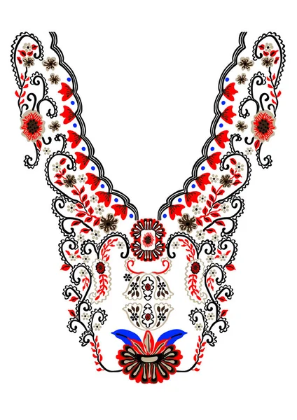 Broderie ornement floral cou — Image vectorielle