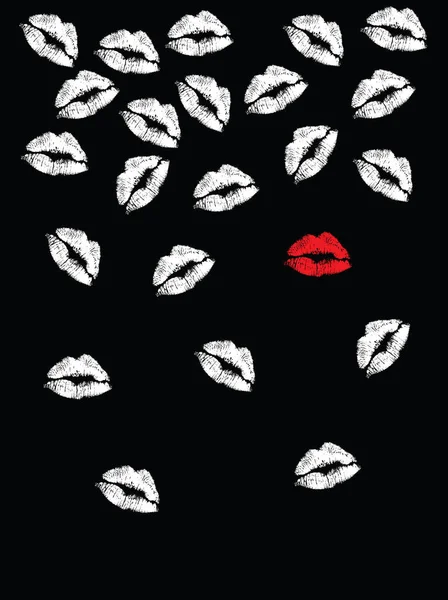 Beautiful kiss lips pattern — Stock Vector