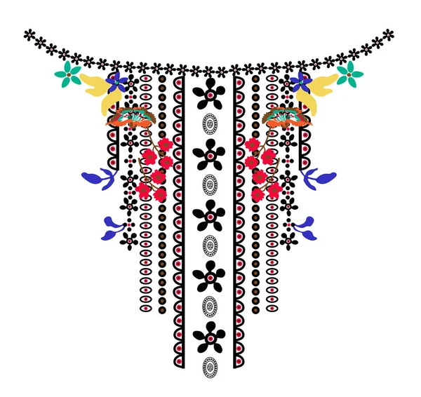花首飾り刺繍 — ストックベクタ