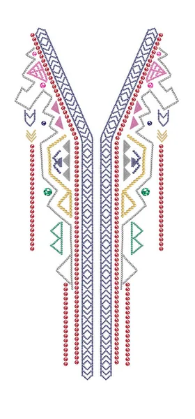 Neck ornament embroidery design — Stock Vector