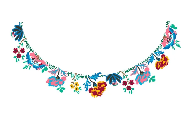 Floral neck ornament embroidery — Stock Vector