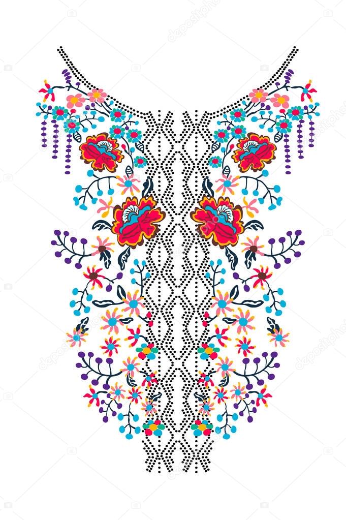 floral neck ornament embroidery