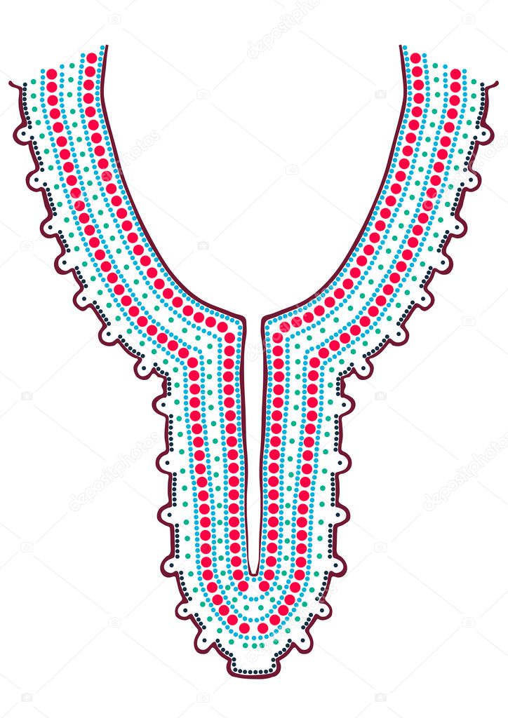 Neck ornament embroidery design — Stock Vector © WorkingPENS 128795654