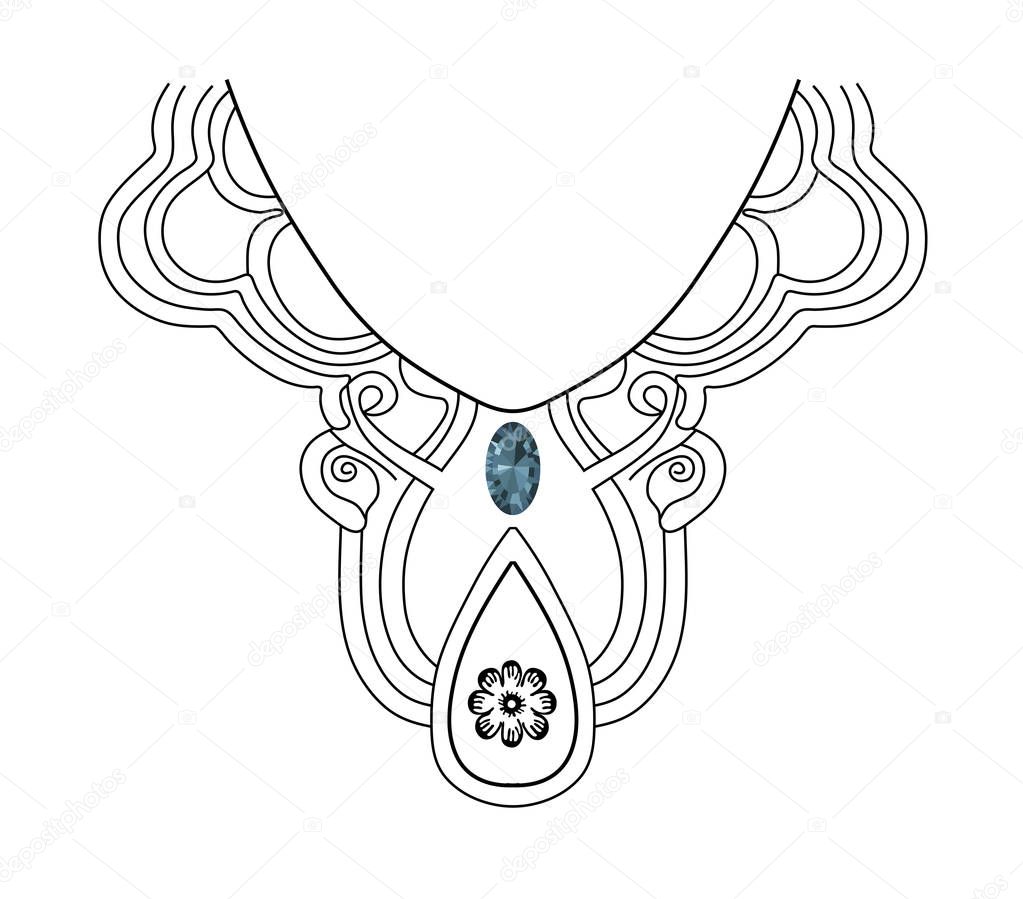 neck ornament embroidery design — Stock Vector © WorkingPENS 128796768