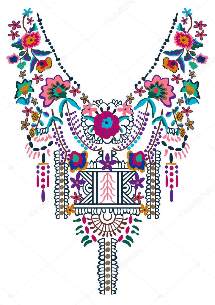 Floral neck ornament embroidery — Stock Vector © WorkingPENS 128797026