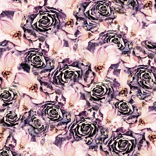 Rózsa mintával, varratmentes — Stock Fotó