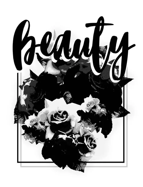 Floral graphic with slogan — Stock Photo, Image