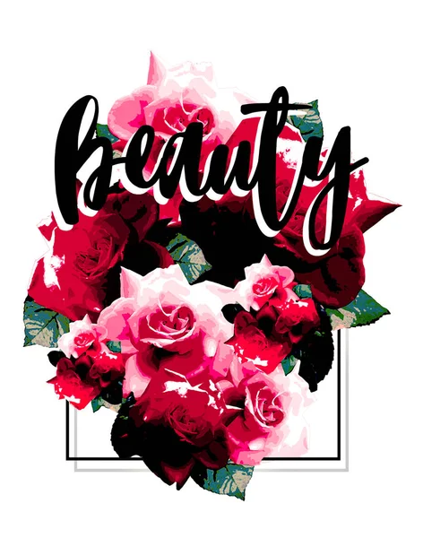 Floral afbeelding met slogan — Stockfoto