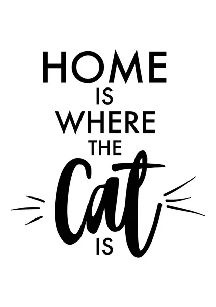 Doma, kde je kočka — Stockový vektor