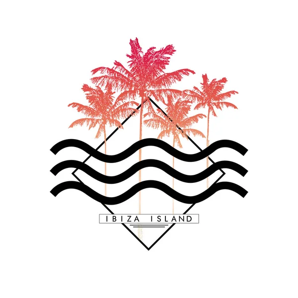 Palmeras, gráfico de verano — Vector de stock