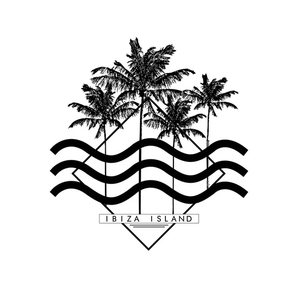 Palmeras, gráfico de verano — Vector de stock