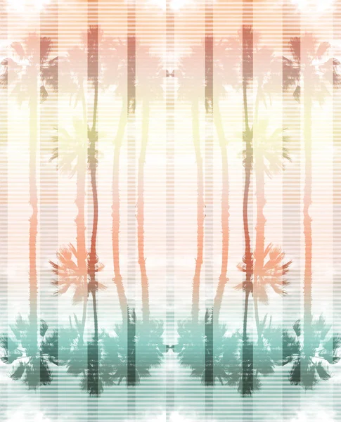 Palm trees print with stripes — Stock Photo, Image