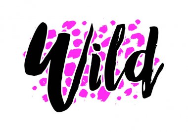 Vahşi metni grafikle hayvan cilt