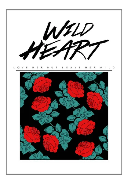 Wild heart text — Stock Vector