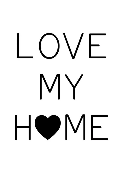 Elsker mit hjem citat – Stock-vektor