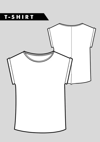 Moda camiseta em branco — Vetor de Stock