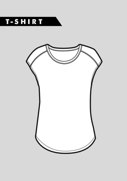 Moda mulheres sem mangas t-shirt — Vetor de Stock