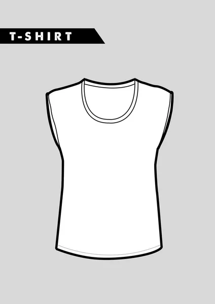 Camiseta de moda para mujeres sin mangas — Archivo Imágenes Vectoriales