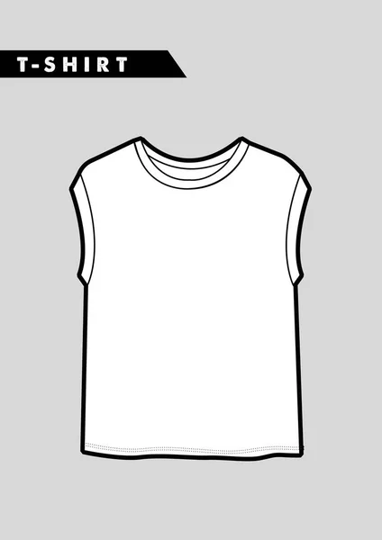 时尚女性无袖 t 恤 — 图库矢量图片