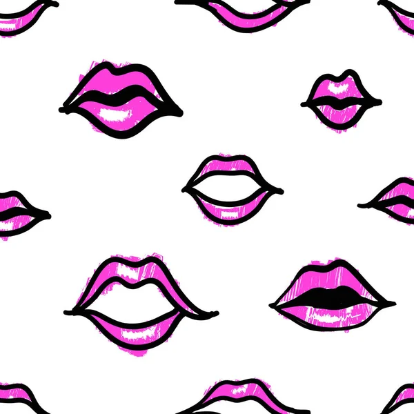Güzel öpücük dudaklar desen — Stok Vektör