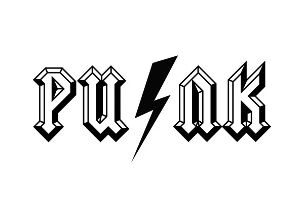Punk-Text in schwarz-weiß — Stockvektor