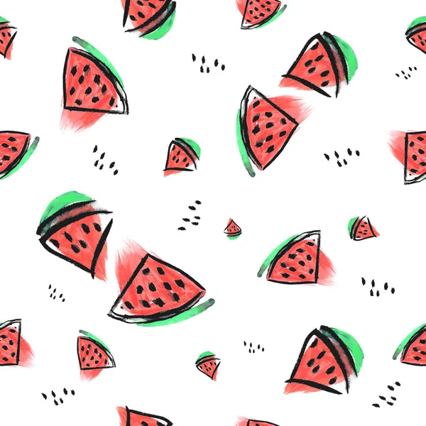 Watermeloen naadloos patroon — Stockfoto
