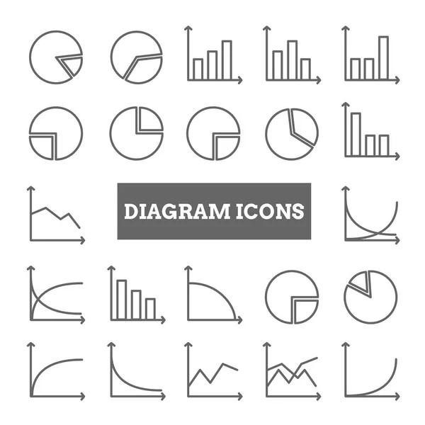 Colección de iconos de diagrama lineal — Vector de stock
