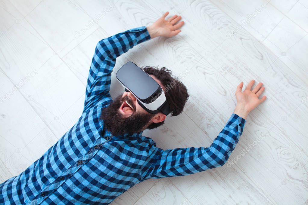 Man using VR headset