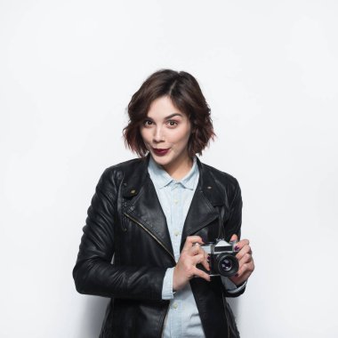 Heyecanlı genç fotoğrafçı