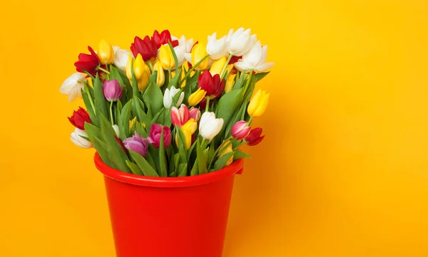 Flores de diferentes colores en cesta — Foto de Stock