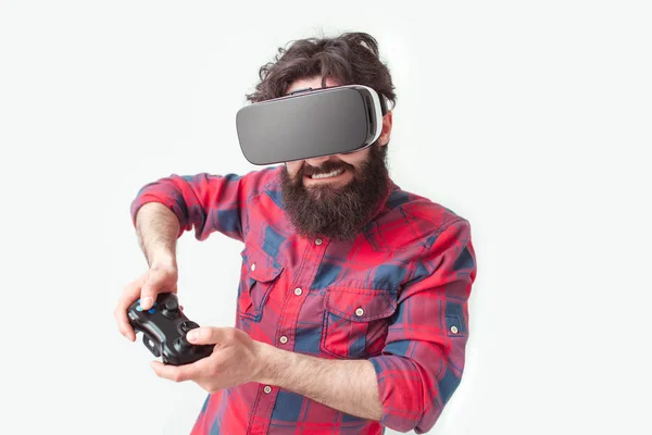 Игрок в виртуальных очках — стоковое фото