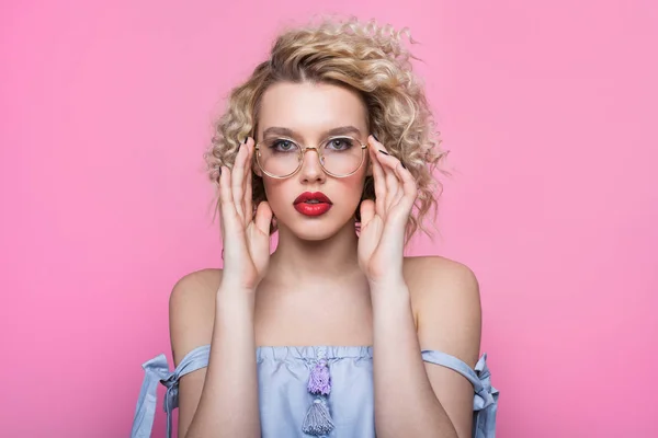 Female model with curly hair — Stock Photo, Image