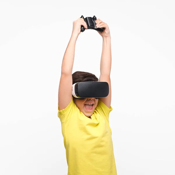 Boy wearing VR headset — Stock Photo, Image