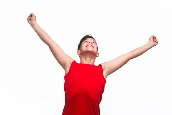 Happy kid with hands apart — Stock Photo, Image