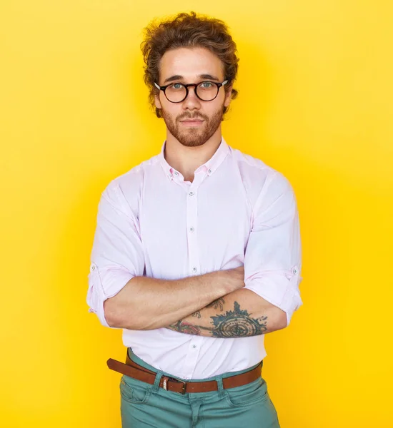 Confident man in glasses — Stock Photo, Image