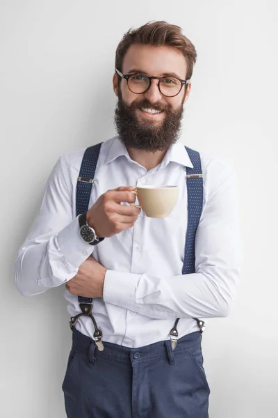 Framgångsrik affärsman med kaffe — Stockfoto