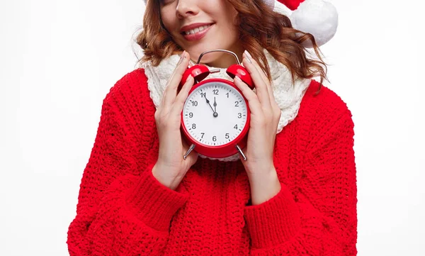 Mujer de las cosechas esperando Año Nuevo — Foto de Stock