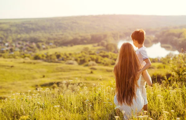 Unrecognizable siblings spending time in nature — Stock Photo, Image