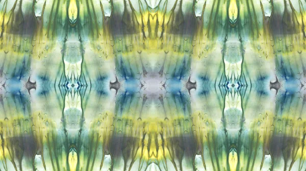 Jasne Symetryczne Tło Niebieskie Szare Białe Żółte Pigmenty Abstrakcyjny Obraz — Zdjęcie stockowe
