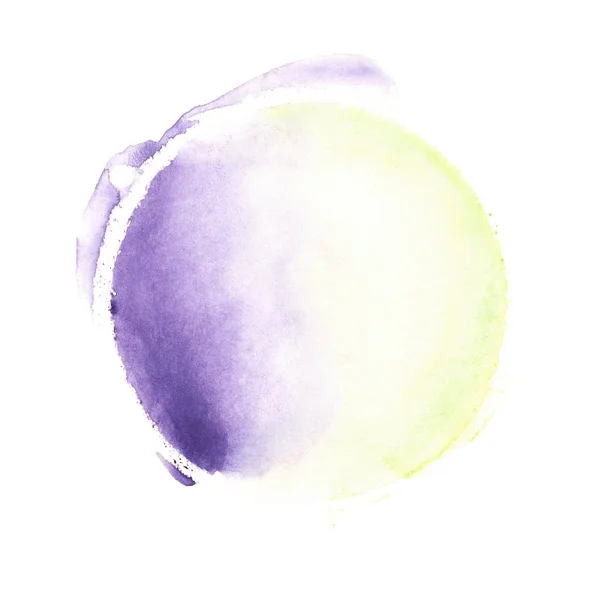 Light Violet Yellow Watercolor Circle Soft Pastel Hand Made Design — Stock Photo, Image